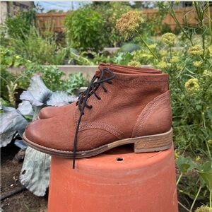 Josef Seibel Brown Genuine Leather Lace Up Ankle Booties